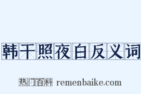 韩干照夜白反义词是什么意思的图片